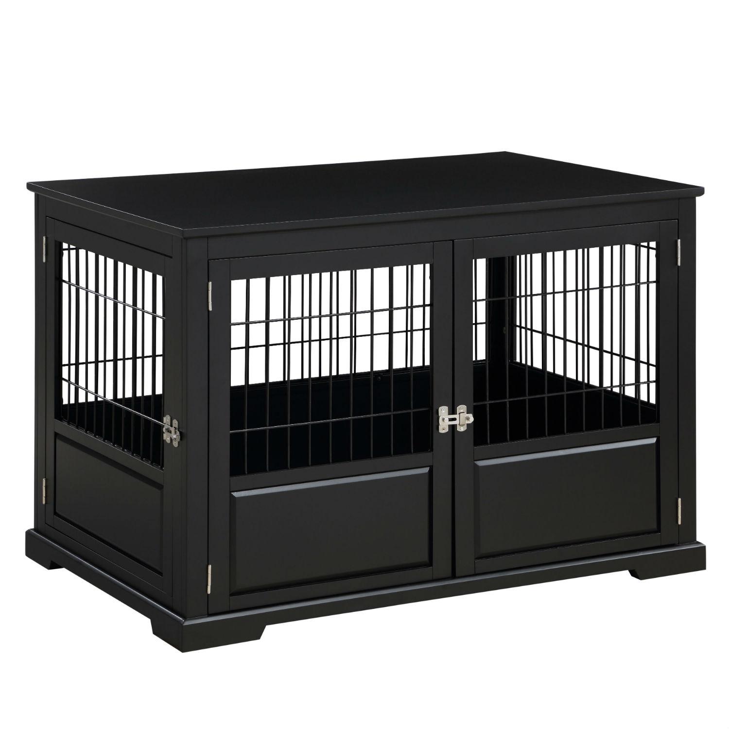 Merry Products Fairview Triple Door Dog Crate - Black