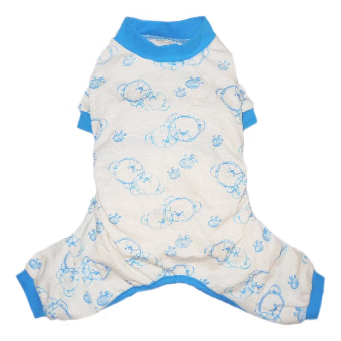 Pooch Outfitters Milo Dog Pajamas with Blue Trim