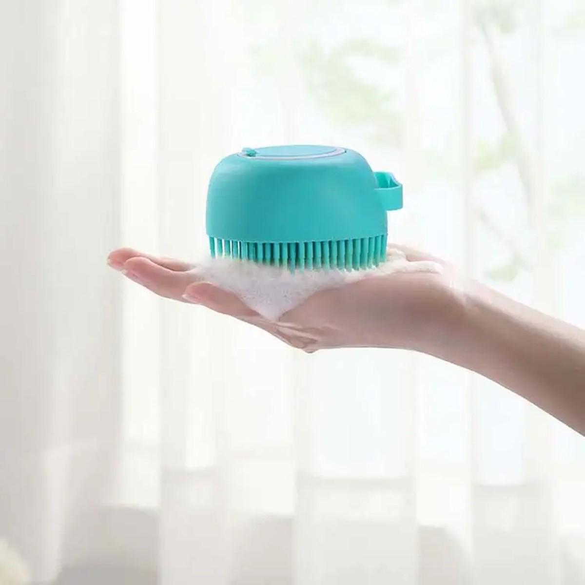 The MODERN PET CO. Super Suds Shampoo Dog Brush - Blue