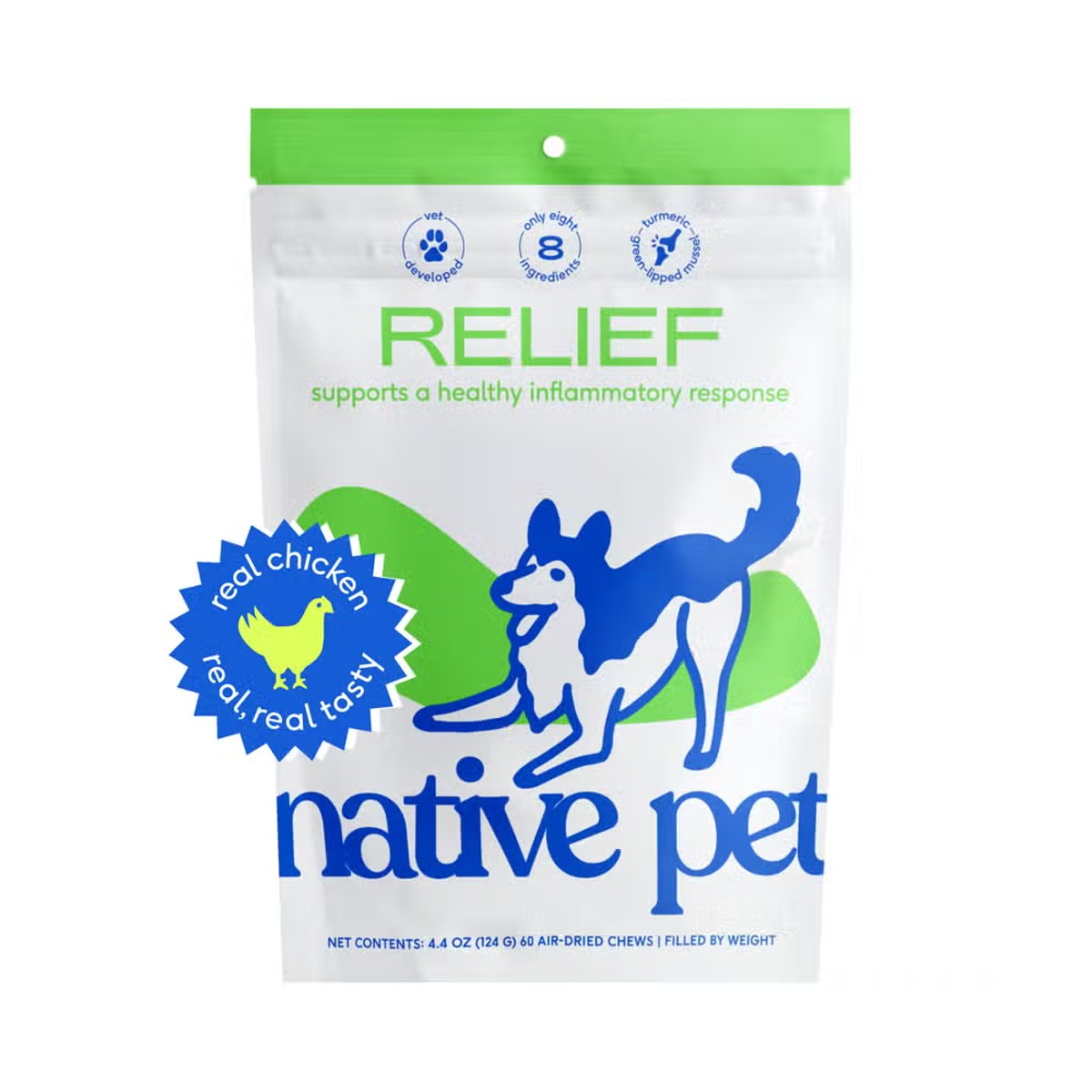 Native Pet Air Dried Chicken Chew Dog Supplement - Relief