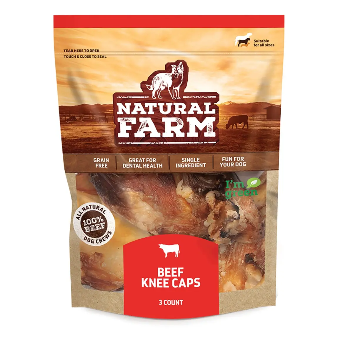 Natural Farm Beef Knee Caps Dog Chews