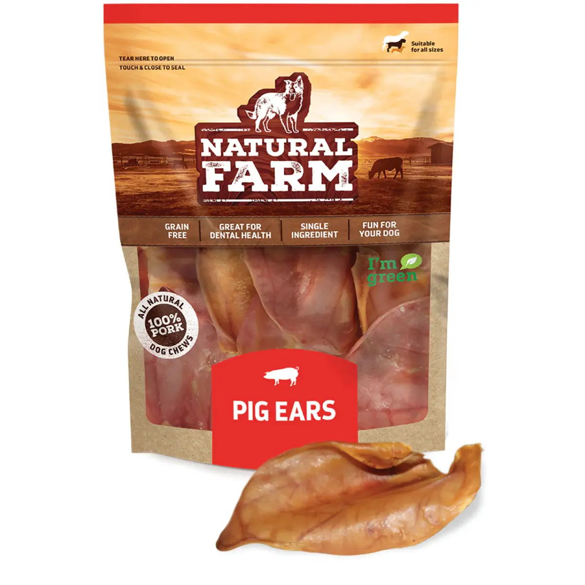 Natural Farm Pig Ears Dog Chews
