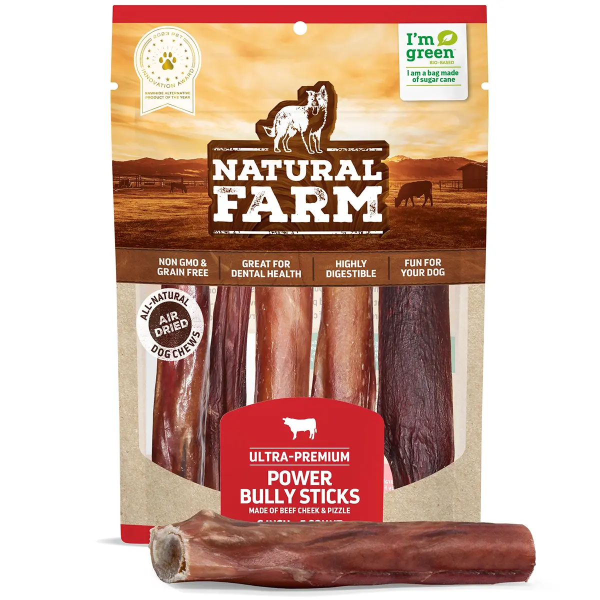 Natural Farm Power Bully Stick Dog Chews