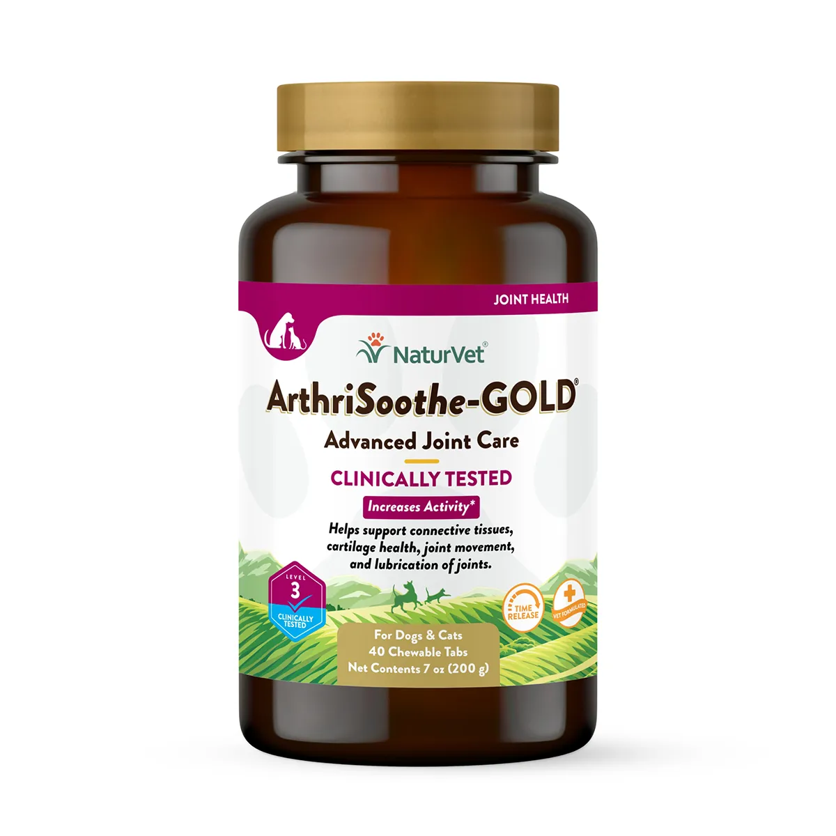 NaturVet ArthriSoothe-Gold Advanced Care Chewable Time Release Pet Tablets