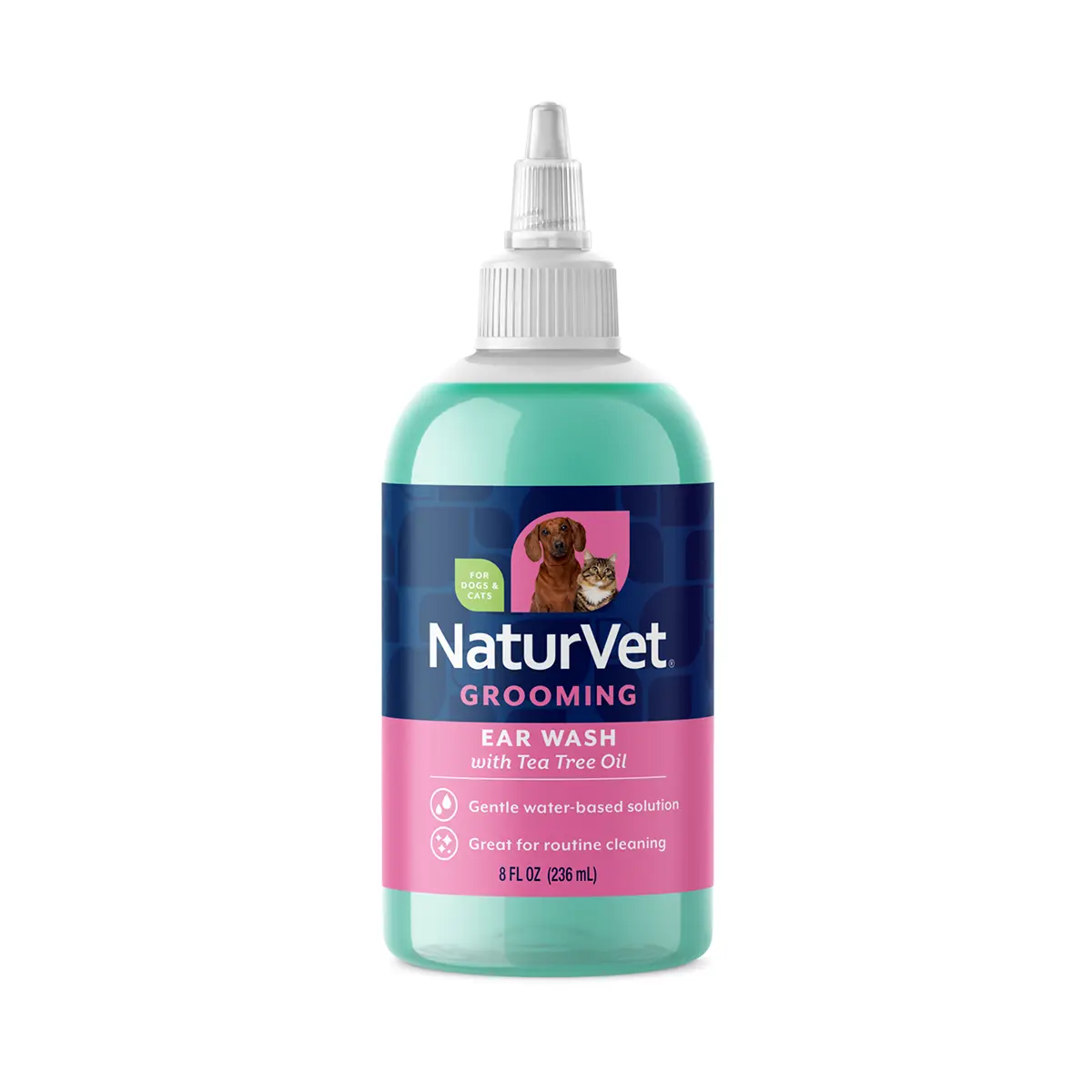 NaturVet Ear Wash for Dogs & Cats w/Tea Tree Oil 