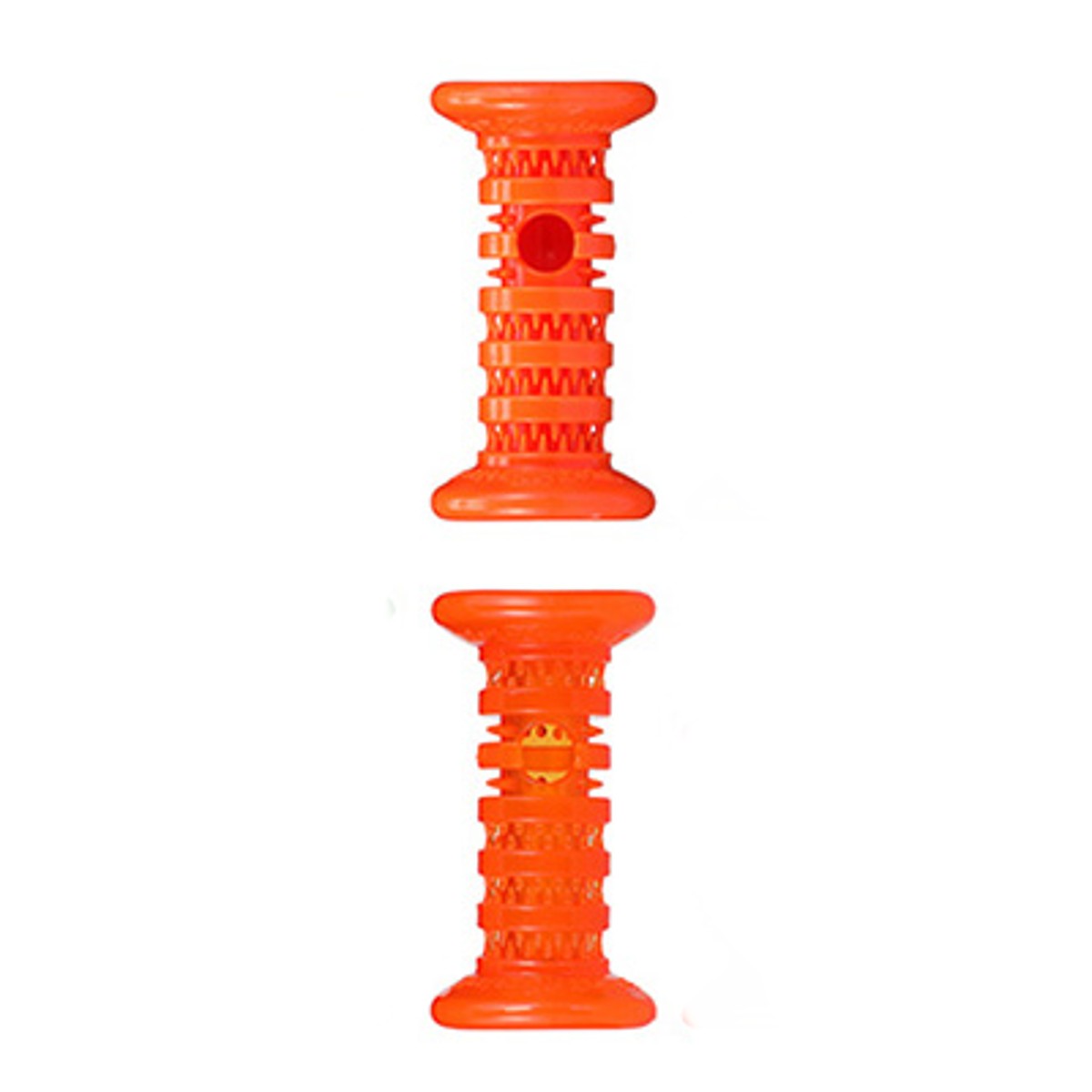 Neater Feeder Rolly Cannoli Dog Toy - Barbell Orange