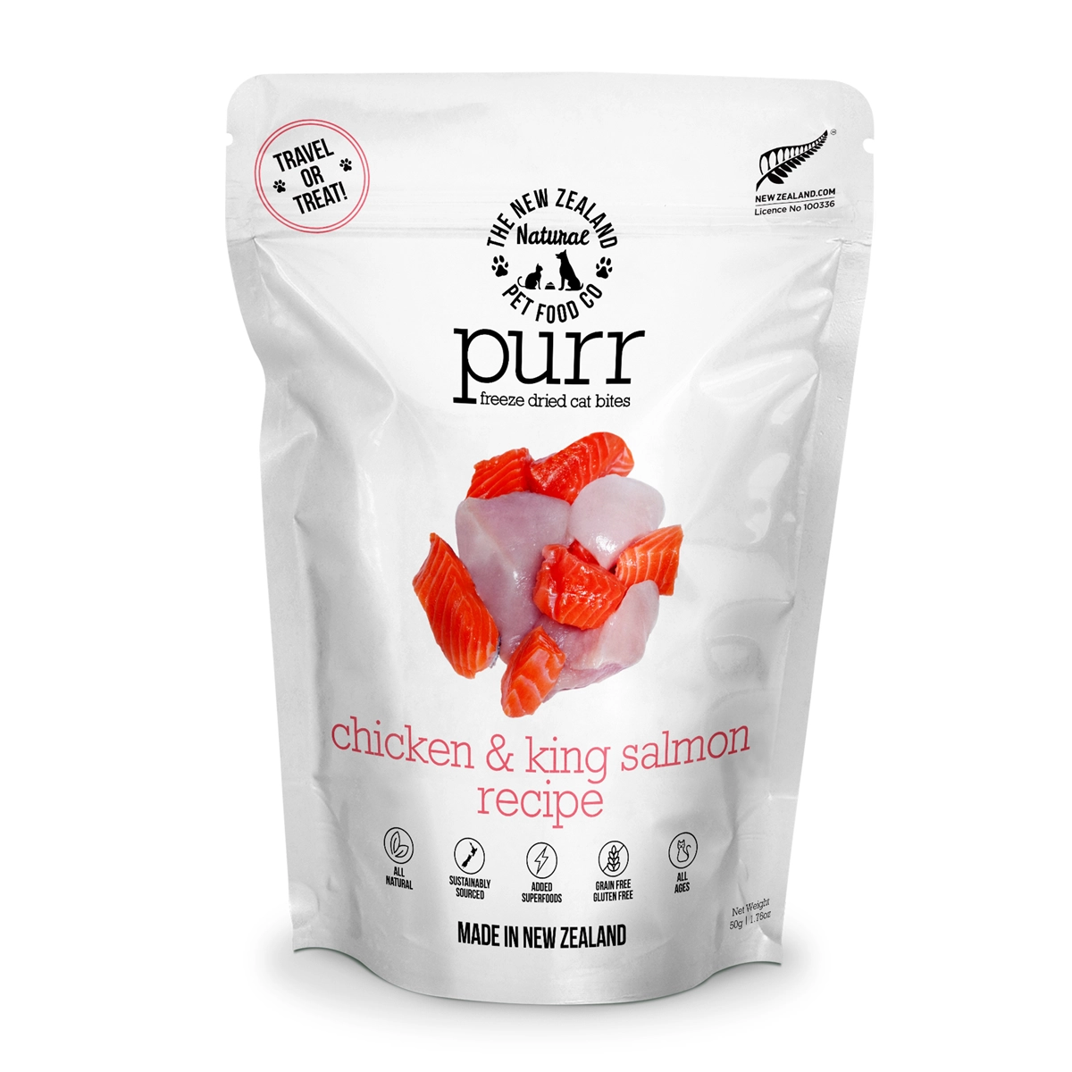 The New Zealand Natural Pet Food Co. Purr Freeze Dried Cat Food - Chicken & King Salmon