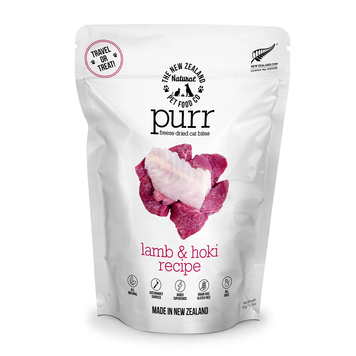 The New Zealand Natural Pet Food Co. Purr Freeze Dried Cat Food - Lamb & Hoki