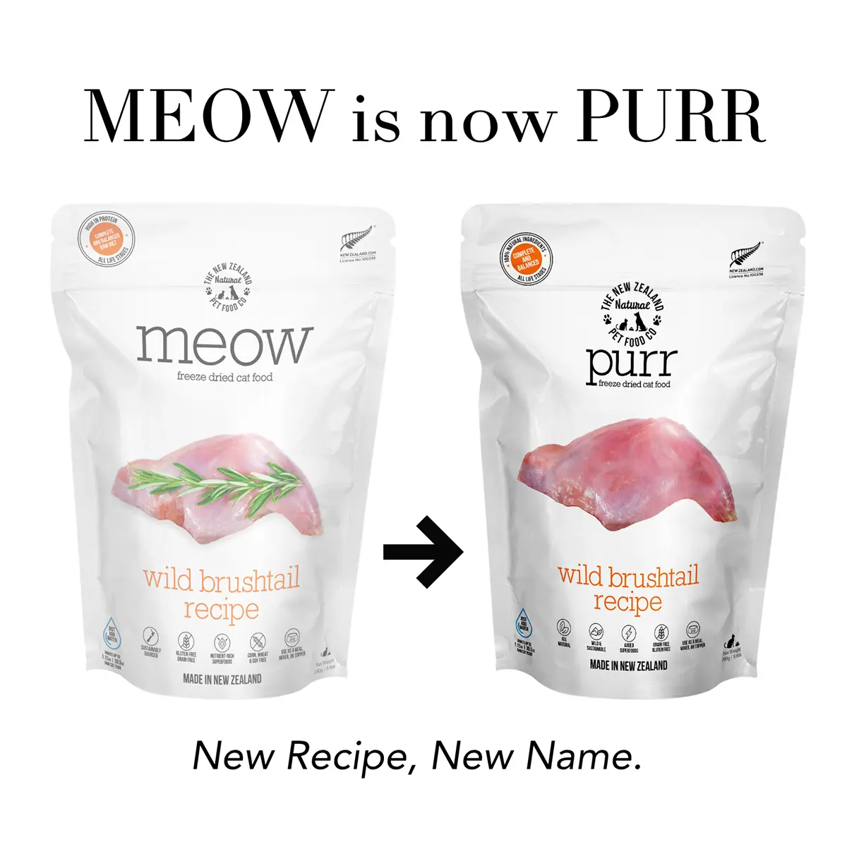 The New Zealand Natural Pet Food Co. Purr Freeze Dried Cat Food - Wild Brushtail
