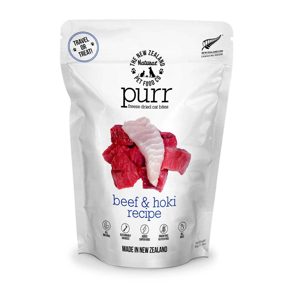The New Zealand Natural Pet Food Co. Purr Freeze Dried Cat Food - Beef & Hoki