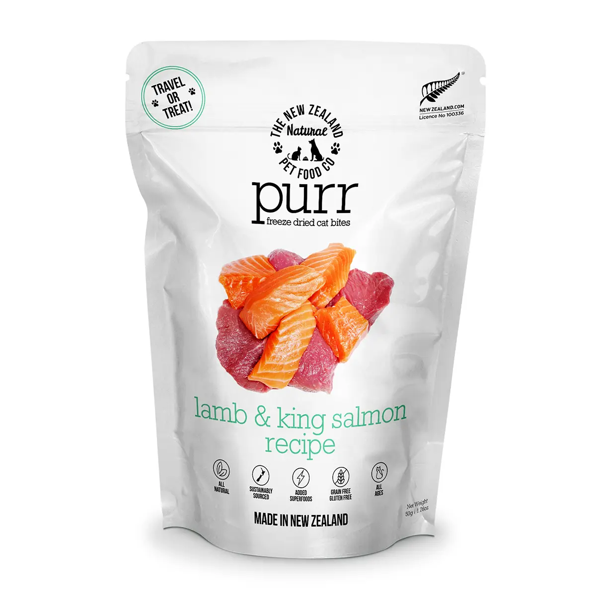 The New Zealand Natural Pet Food Co. Purr Freeze Dried Cat Food - Lamb & King Salmon