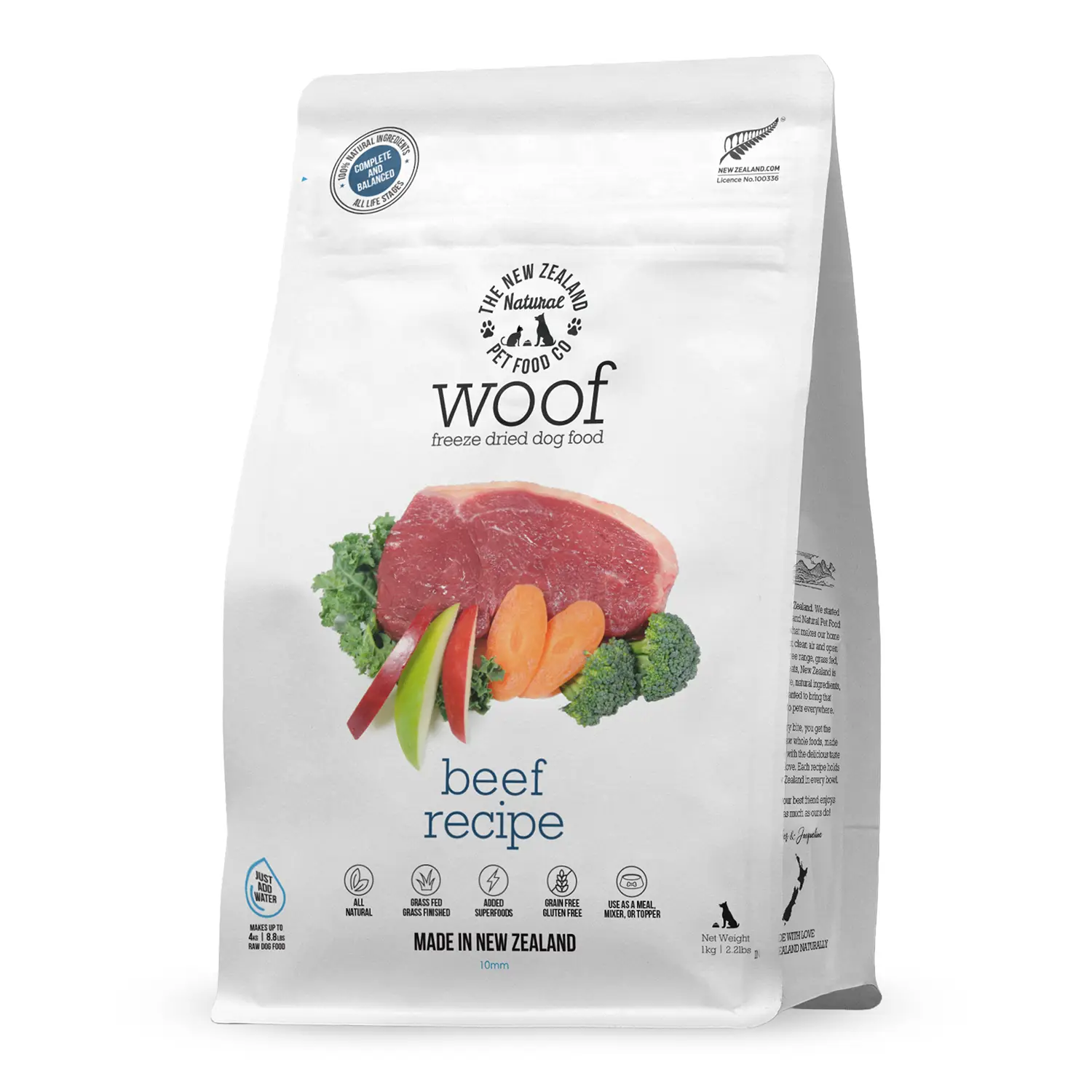 The New Zealand Natural Pet Food Co. Woof Freeze Dried Dog Food - Beef