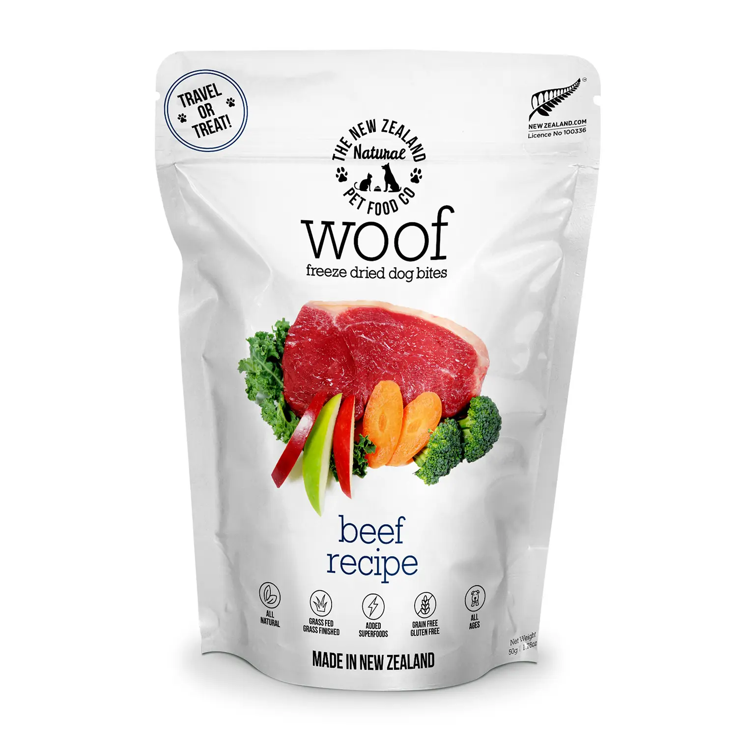 The New Zealand Natural Pet Food Co. Woof Freeze Dried Dog Food - Beef