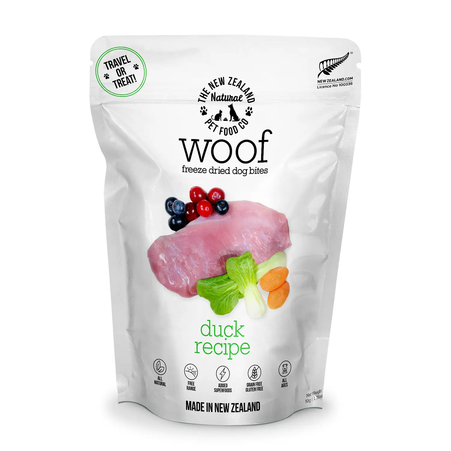 The New Zealand Natural Pet Food Co. Woof Freeze Dried Dog Food - Duck