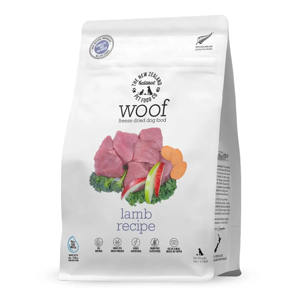The New Zealand Natural Pet Food Co. Woof Freeze Dried Dog Food - Lamb
