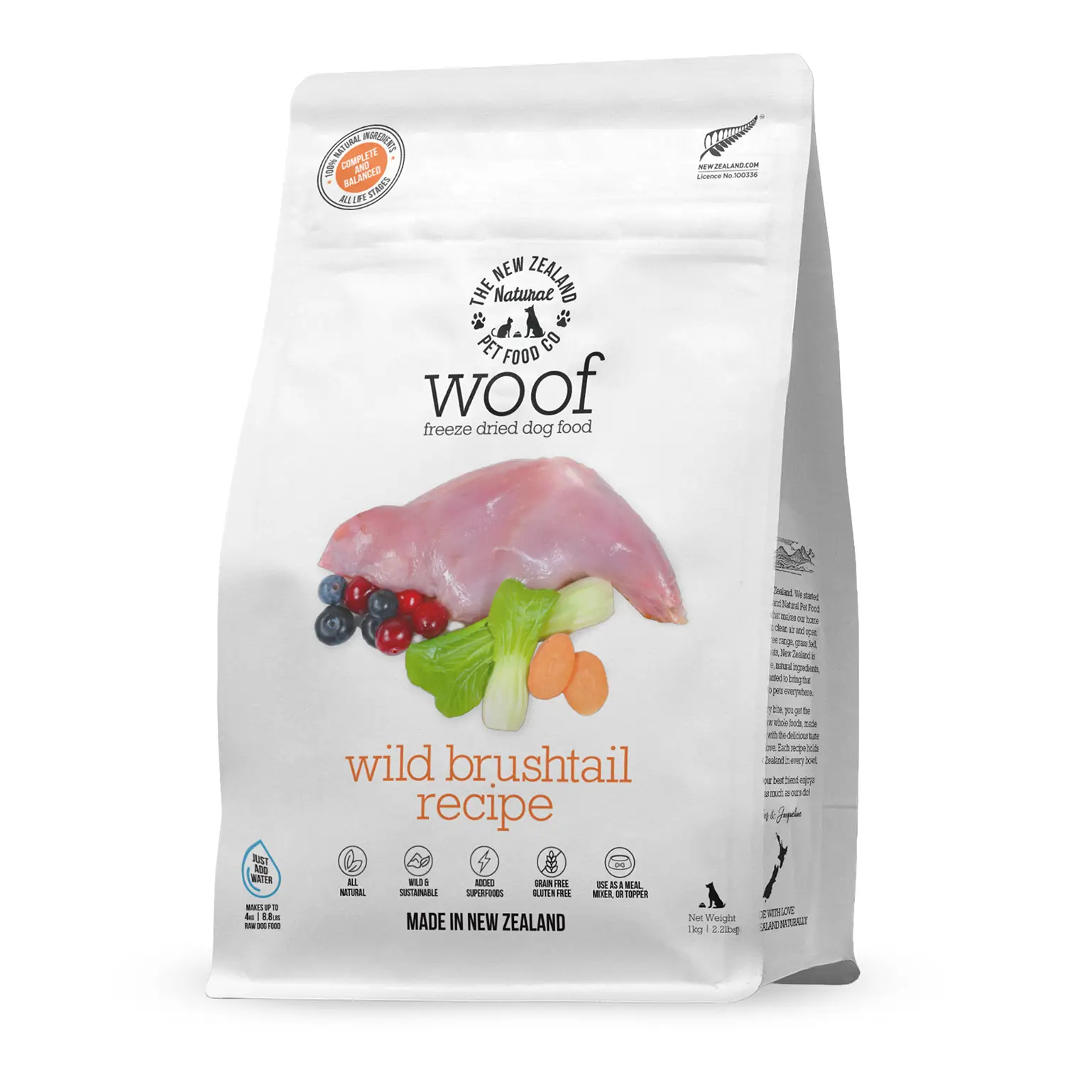 The New Zealand Natural Pet Food Co. Woof Freeze Dried Dog Food - Wild Brushtail