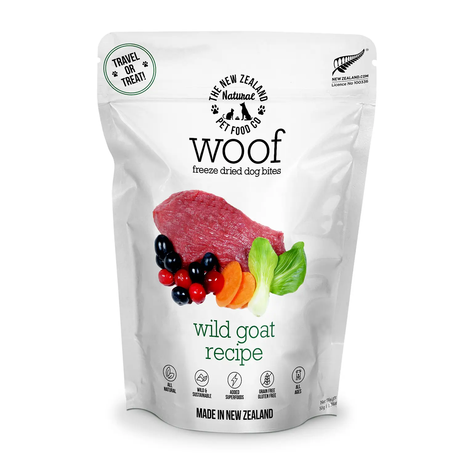 The New Zealand Natural Pet Food Co. Woof Freeze Dried Dog Food - Wild Goat