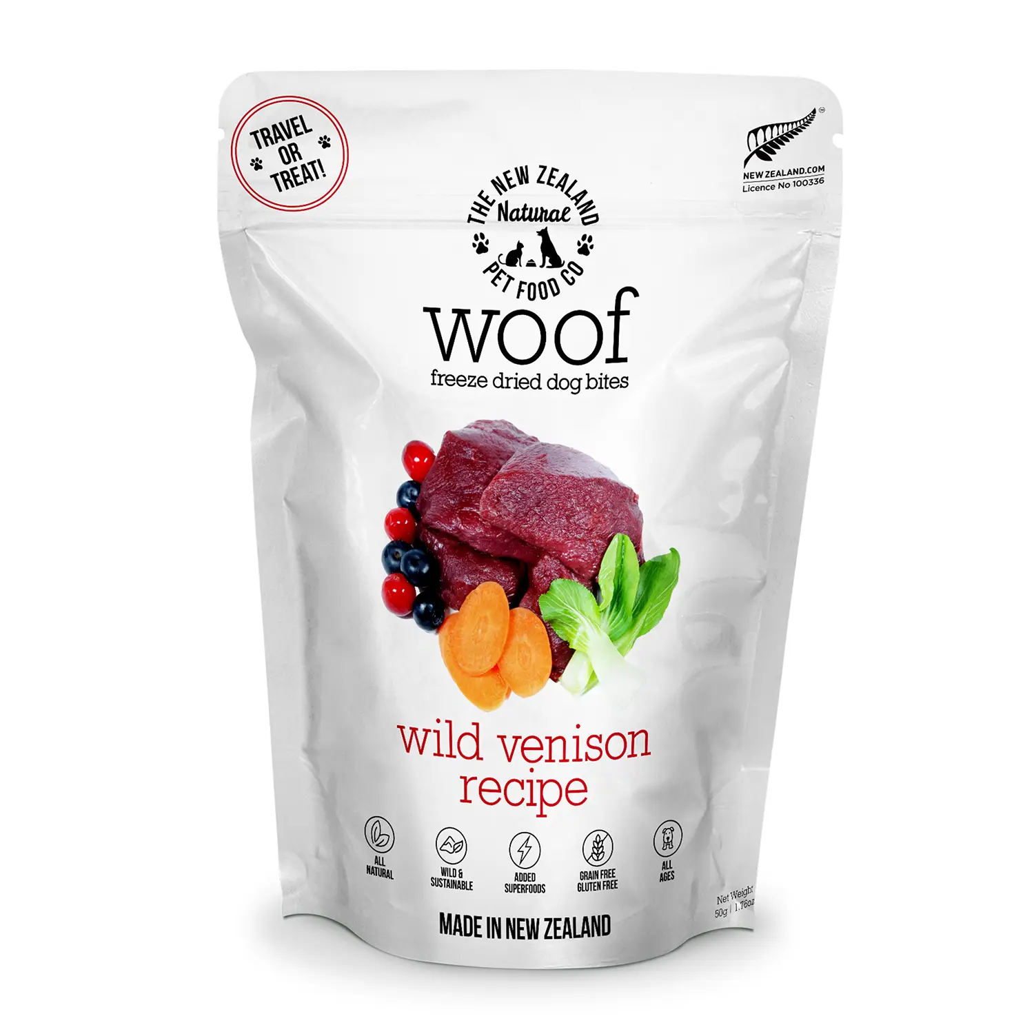 The New Zealand Natural Pet Food Co. Woof Freeze Dried Dog Food - Wild Venison