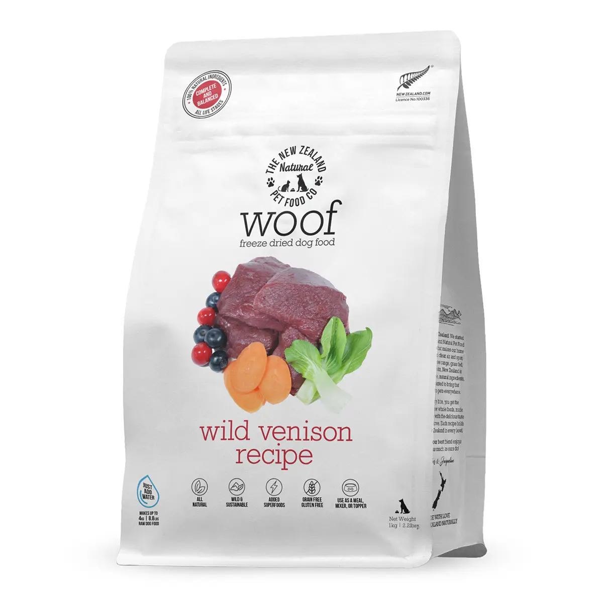 The New Zealand Natural Pet Food Co. Woof Freeze Dried Dog Food - Wild Venison