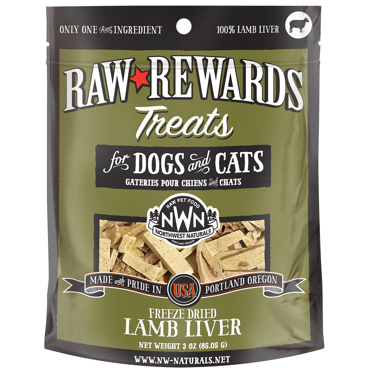Northwest Naturals Raw Rewards Freeze-Dried Lamb Liver Dog & Cat Treats