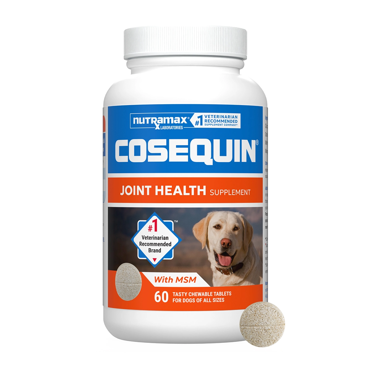 Nutramax Cosequin Maximum Strength Joint Health Supplement for Dogs - With Glucosamine, Chondroitin, and MSM Chewable Tablets