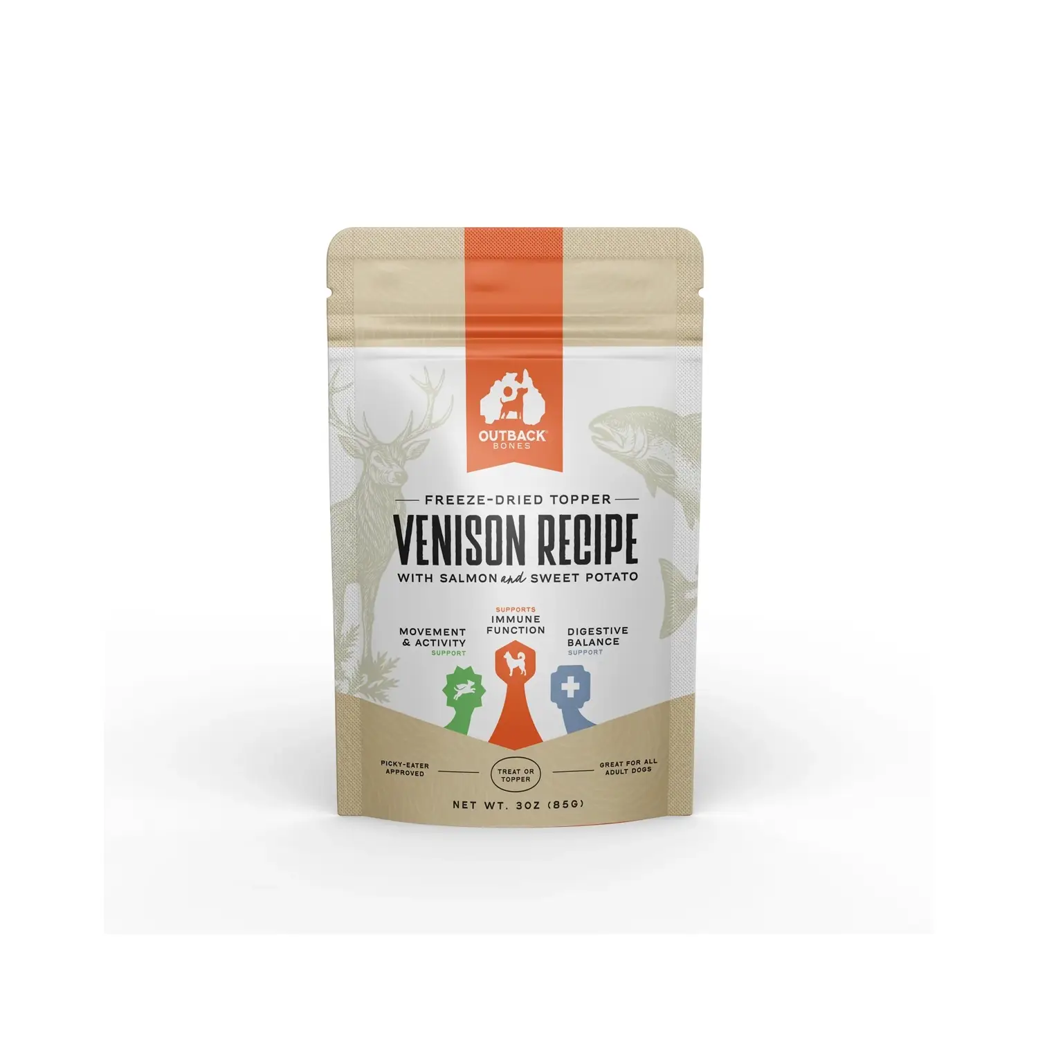 Outback Bones Freeze Dried Dog Food Topper - Venison 