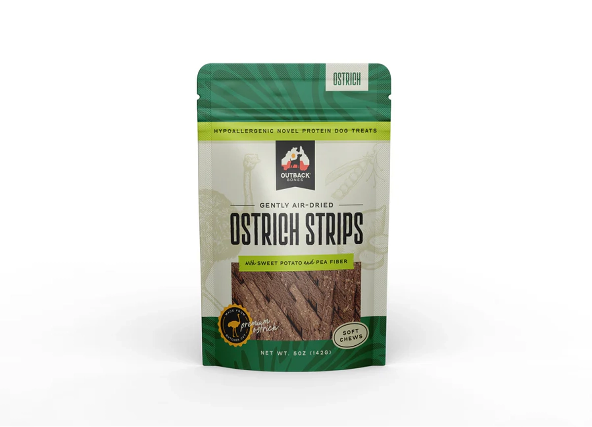 Outback Bones Ostrich Strips Dog Treats 
