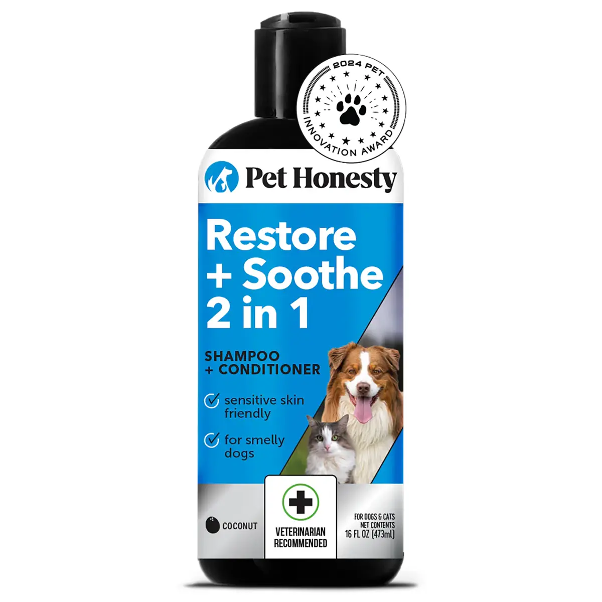 Pet Honesty Restore and Soothe 2:1 Shampoo + Conditioner for Dogs & Cats