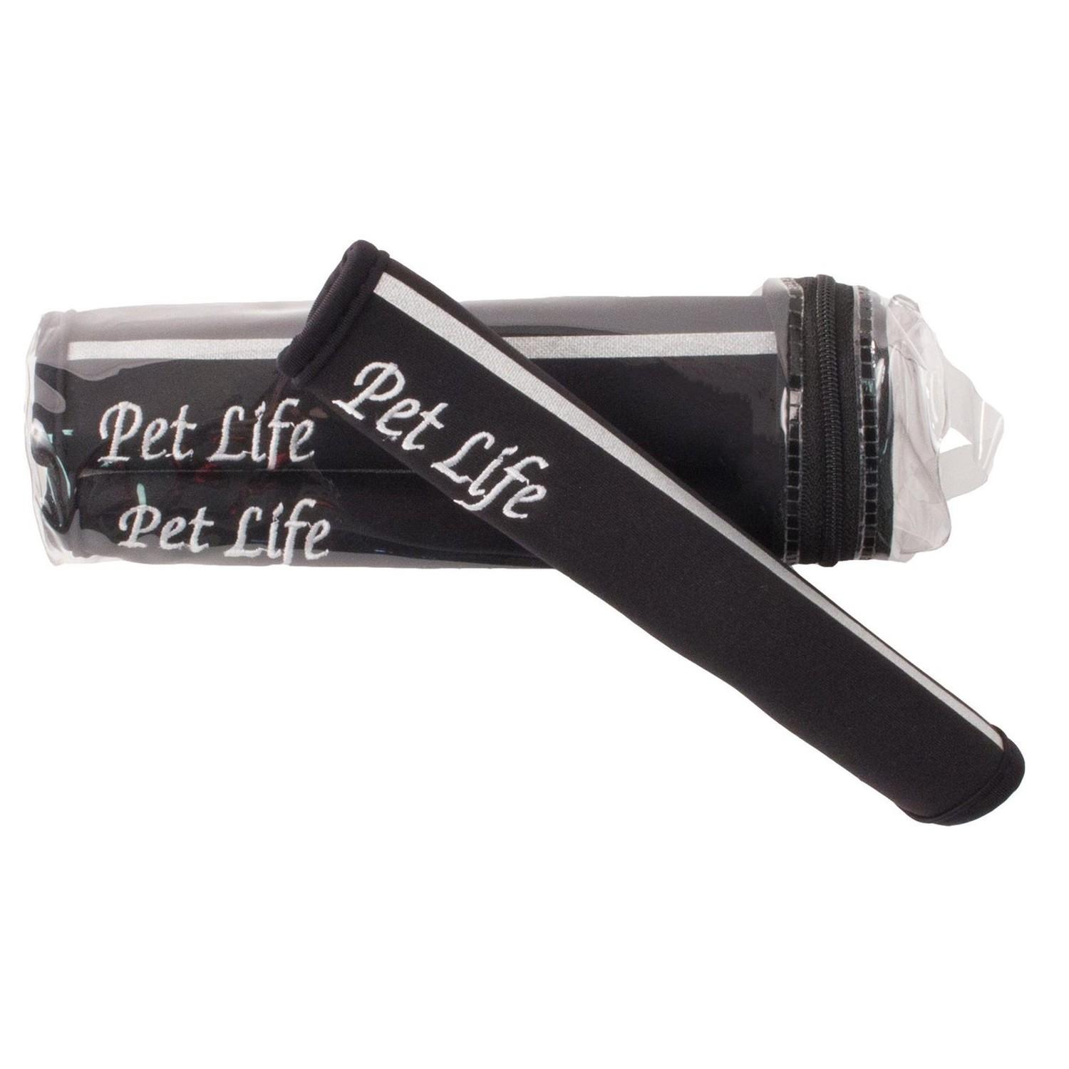 Pet Life Extreme-Neoprene Joint Protective Safety Recovery and Reflective Pet Dog Sleeves - Set of 4 - Black
