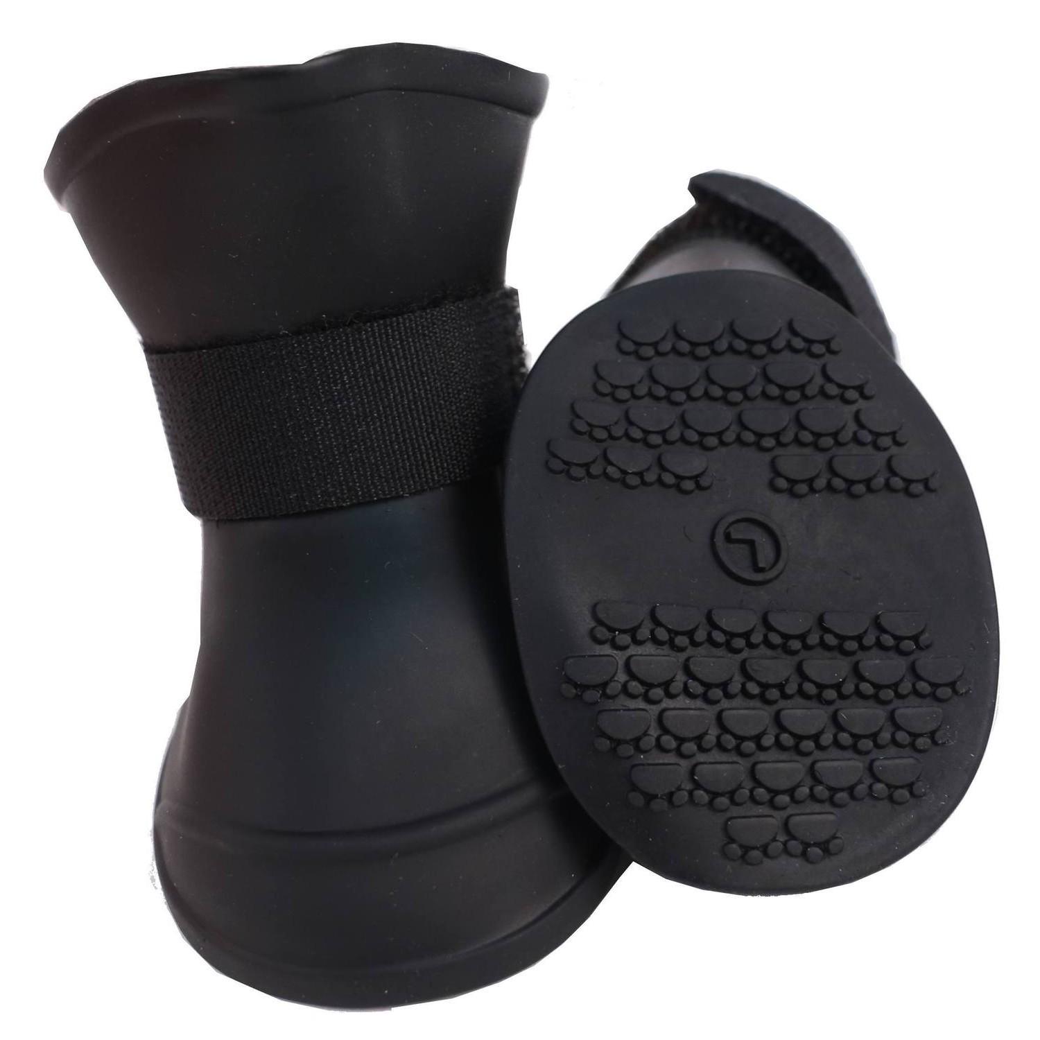 Pet Life Elastic Protective Multi-Usage All-Terrain Rubberized Dog Boots - Black