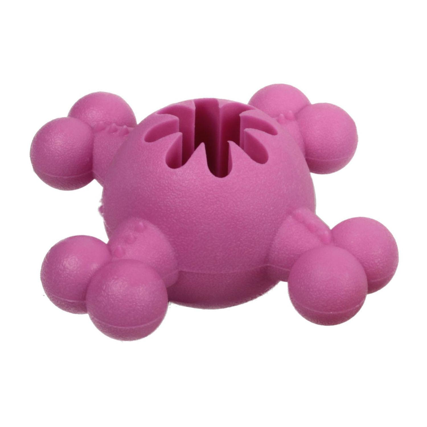 Pet Life Quadra-Bone TPR Treat Dispensing Durable Dog Toy - Pink