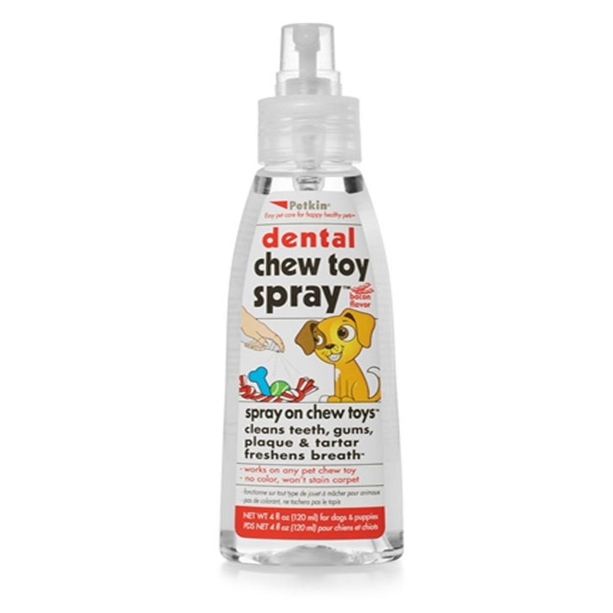 PetKin Pet Dental Chew Toy Spray for Dogs and Cats