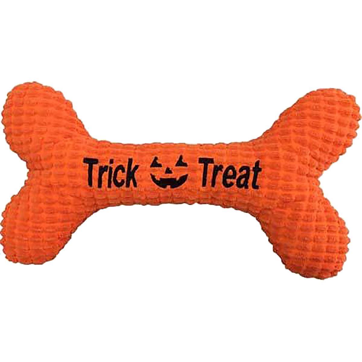 PetLou Trick or Treat Bone Dog Toy - Orange