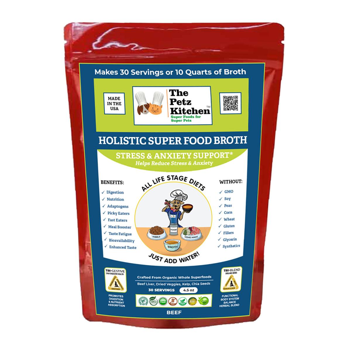 Petz Kitchen Superfood Broth for Dogs & Cats by Natura Petz Organics - Stress & Anxiety Support