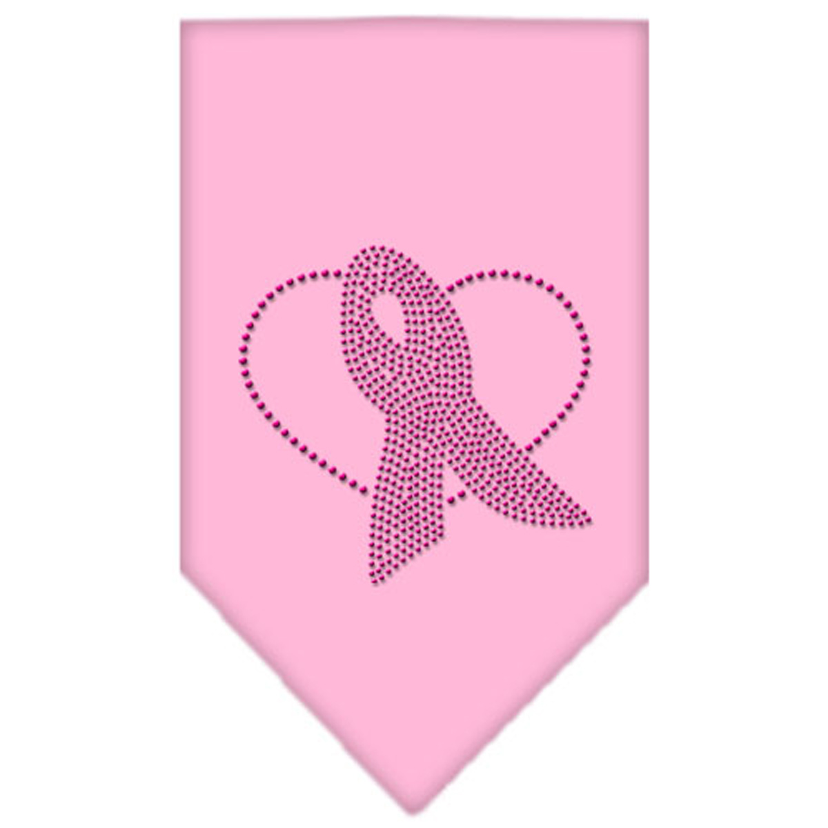 Pink Ribbon Rhinestone Dog Bandana - Light Pink