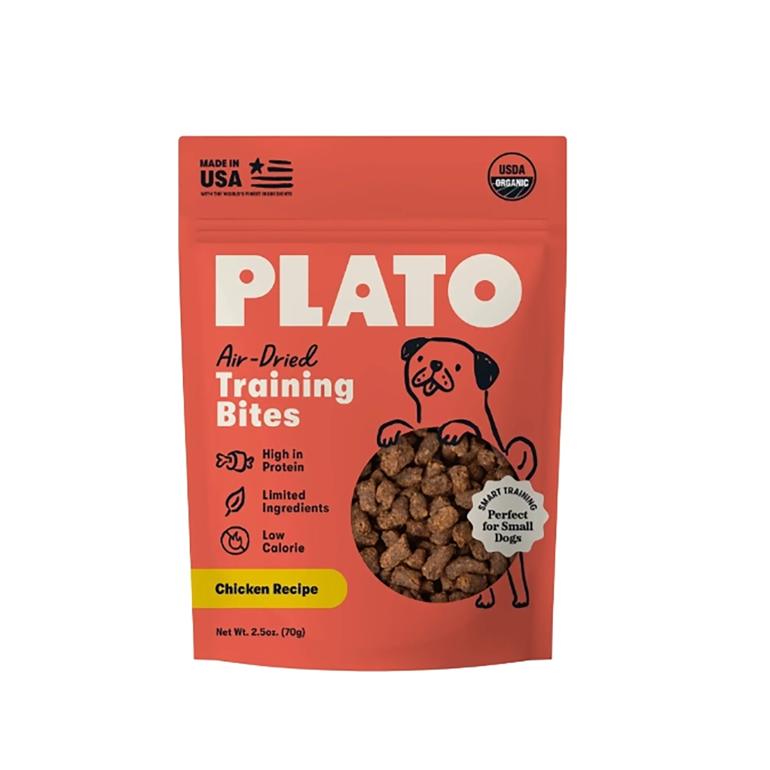 Plato Grain Free Small Bites Dog Treat - Organic Chicken