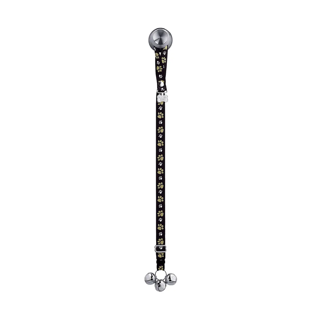 Poochie Bells Team Tracks Adjustable Dog Doorbells - Black & Gold