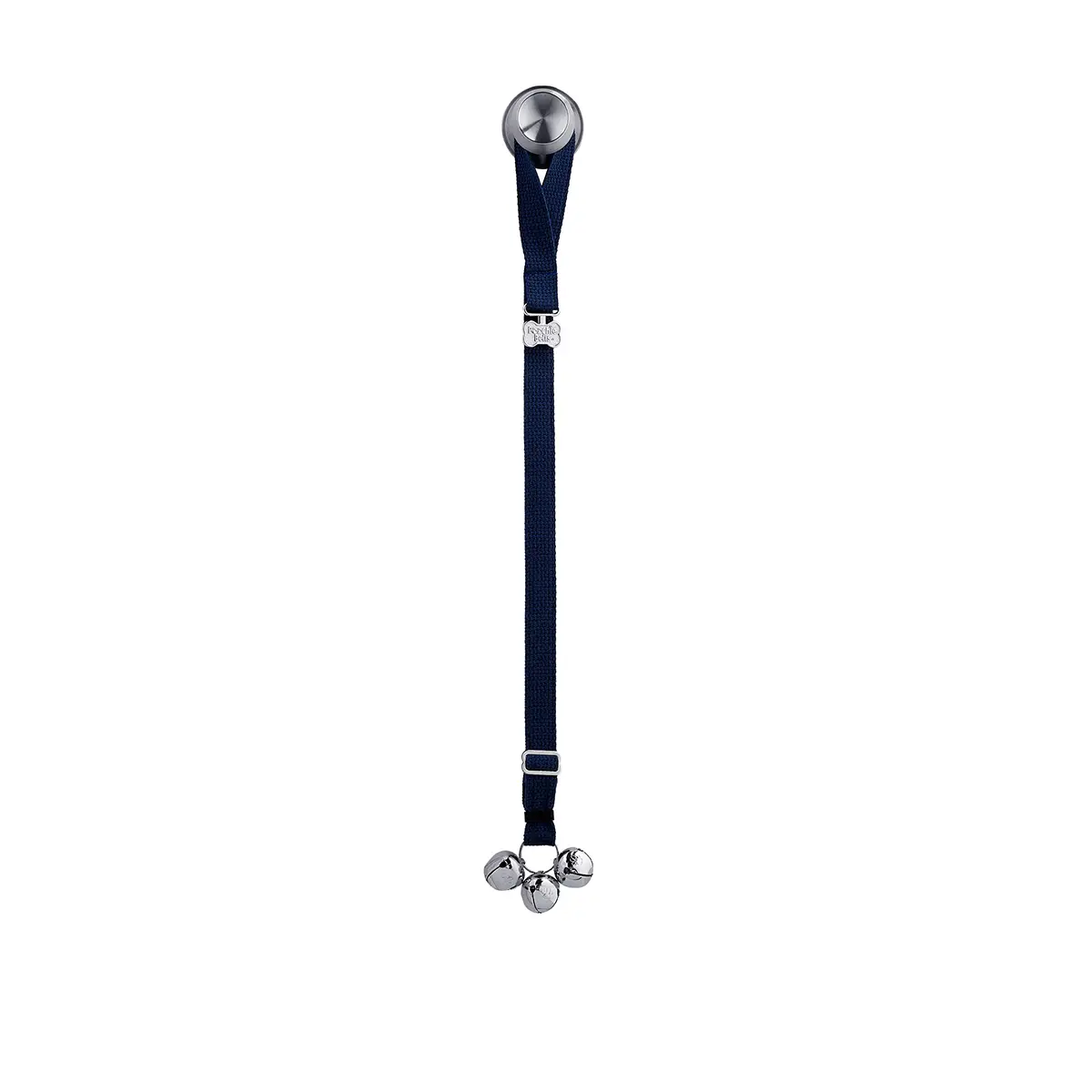 PoochieBells Cotton Webbing Adjustable Dog Doorbells - Navy