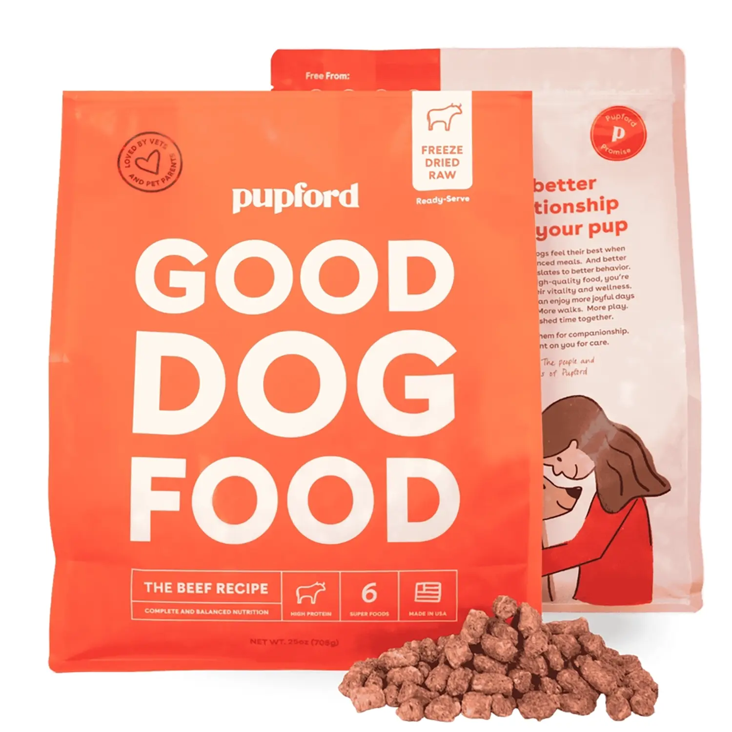 Pupford Freeze-Dried Raw Good Dog Food - Beef Recipe