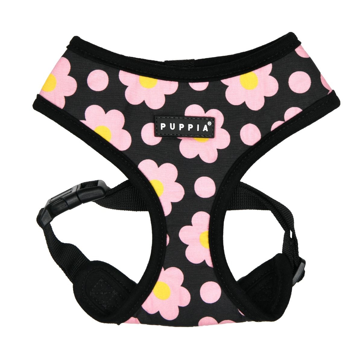 Puppia Bacopas Floral Adjustable Dog Harness - Black