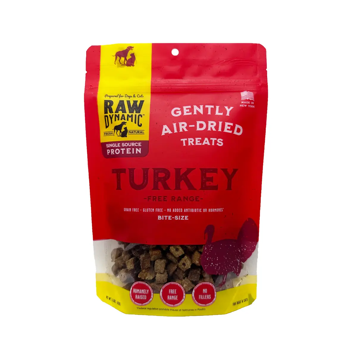 Raw Dynamic Gently Air-Dried Raw Turkey Treats for Cats and Dogs