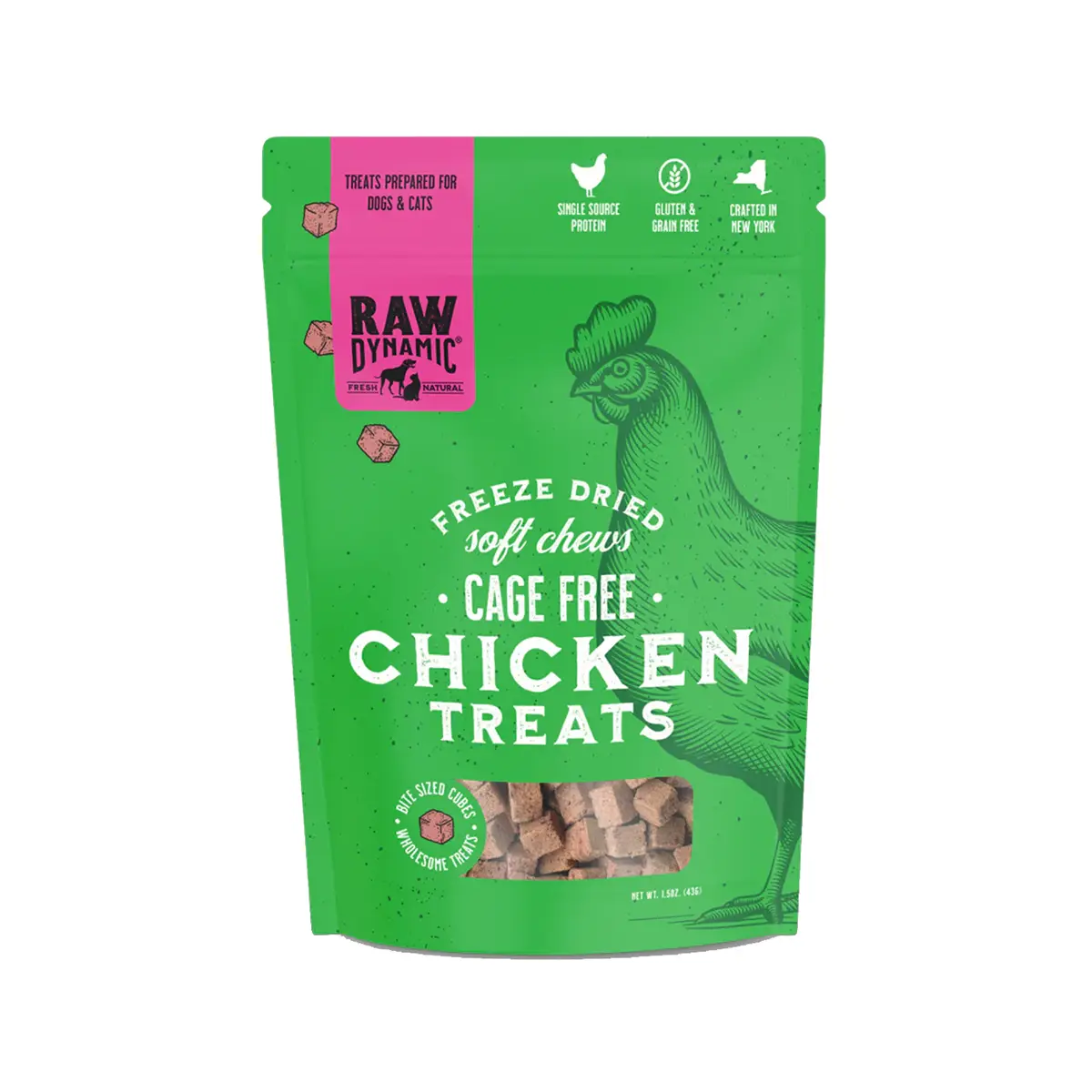 Raw Dynamic Soft Freeze-Dried Raw Chicken Treats for Cats and Dogs