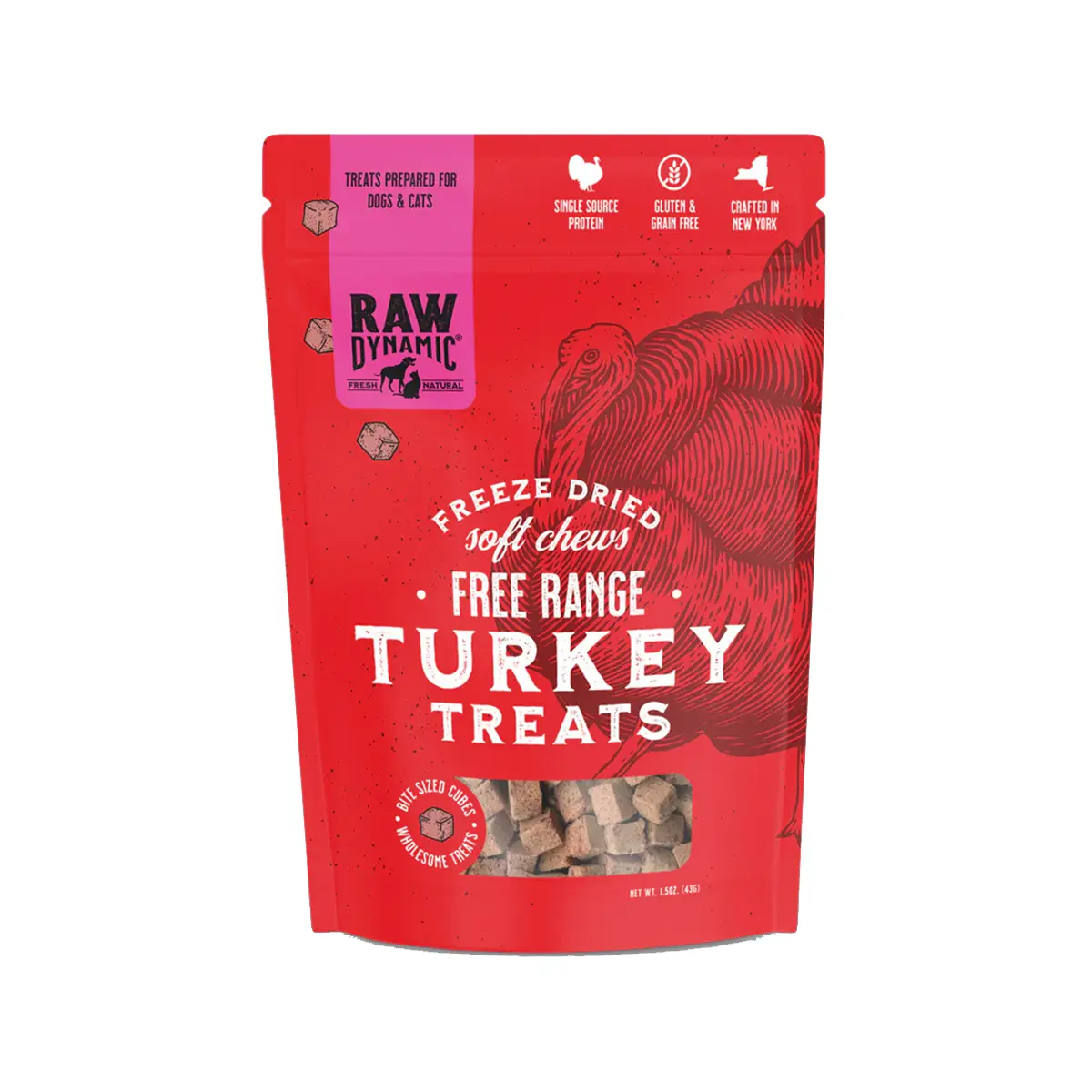 Raw Dynamic Soft Freeze-Dried Raw Turkey Treats for Cats and Dogs