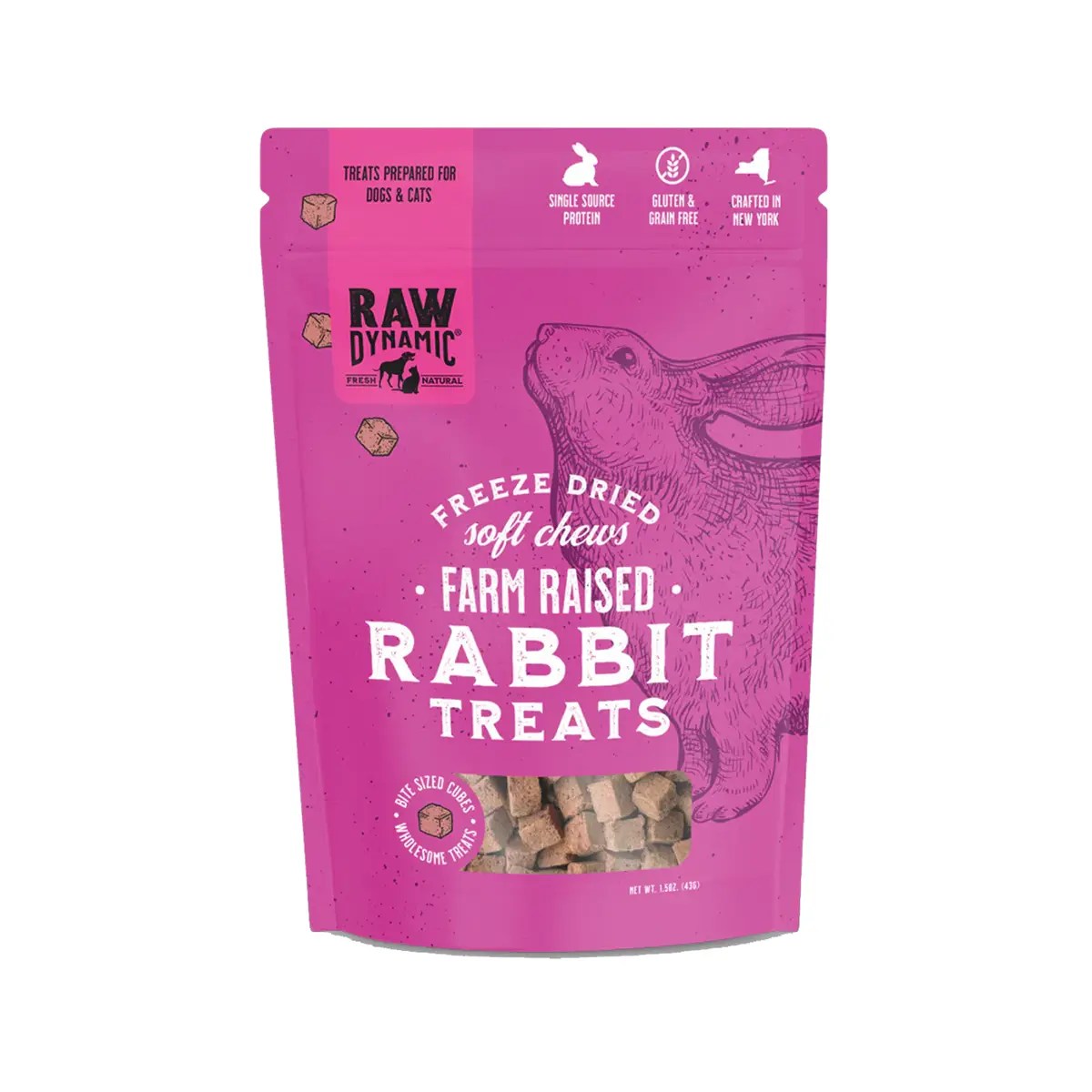 Raw Dynamic Soft Freeze-Dried Raw Rabbit Treats for Cat and Dog