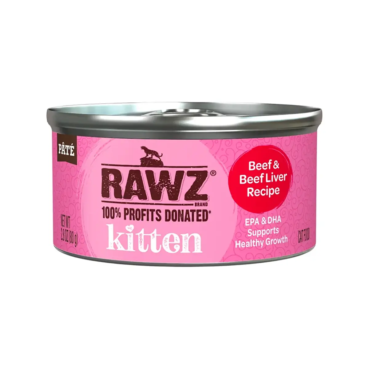 RAWZ Kitten Canned Cat Food - Beef & Beef Liver 