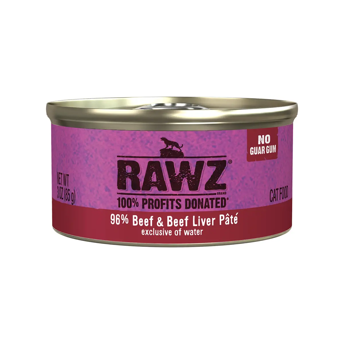 RAWZ Pate Canned Cat Food - 96% Beef & Beef Liver 
