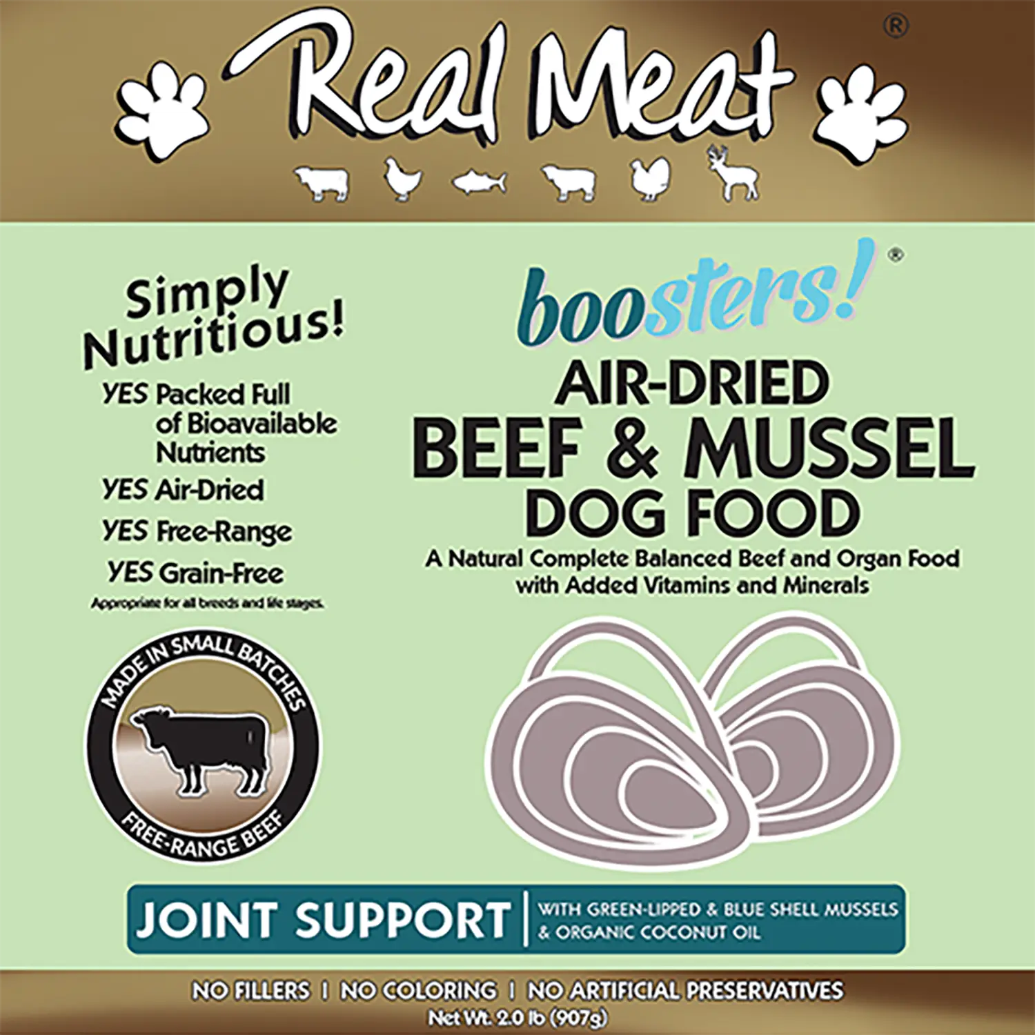 Real Meat Boosters Joint Support Air-Dried Dog Food - Beef