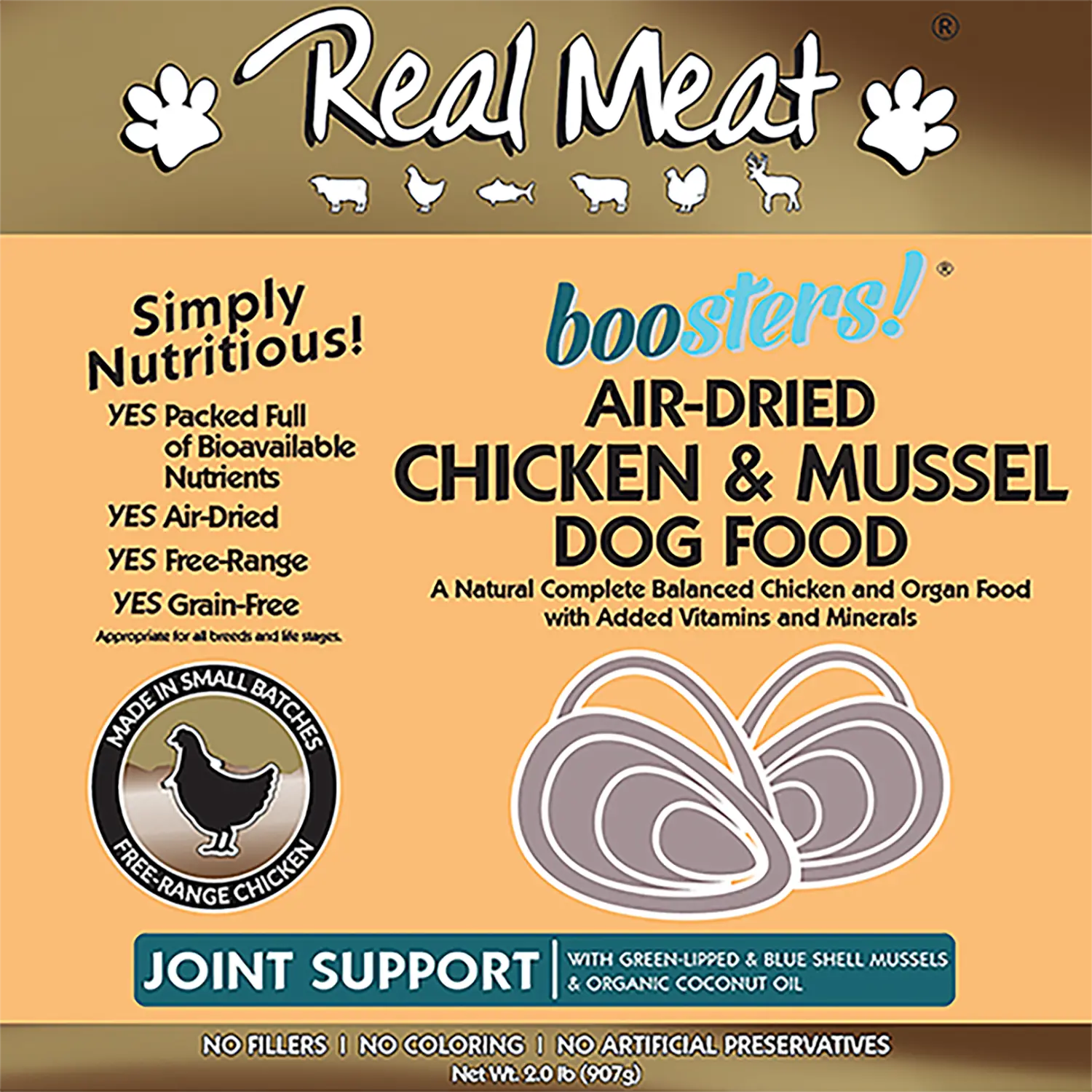 Real Meat Boosters Joint Support Air-Dried Dog Food - Chicken