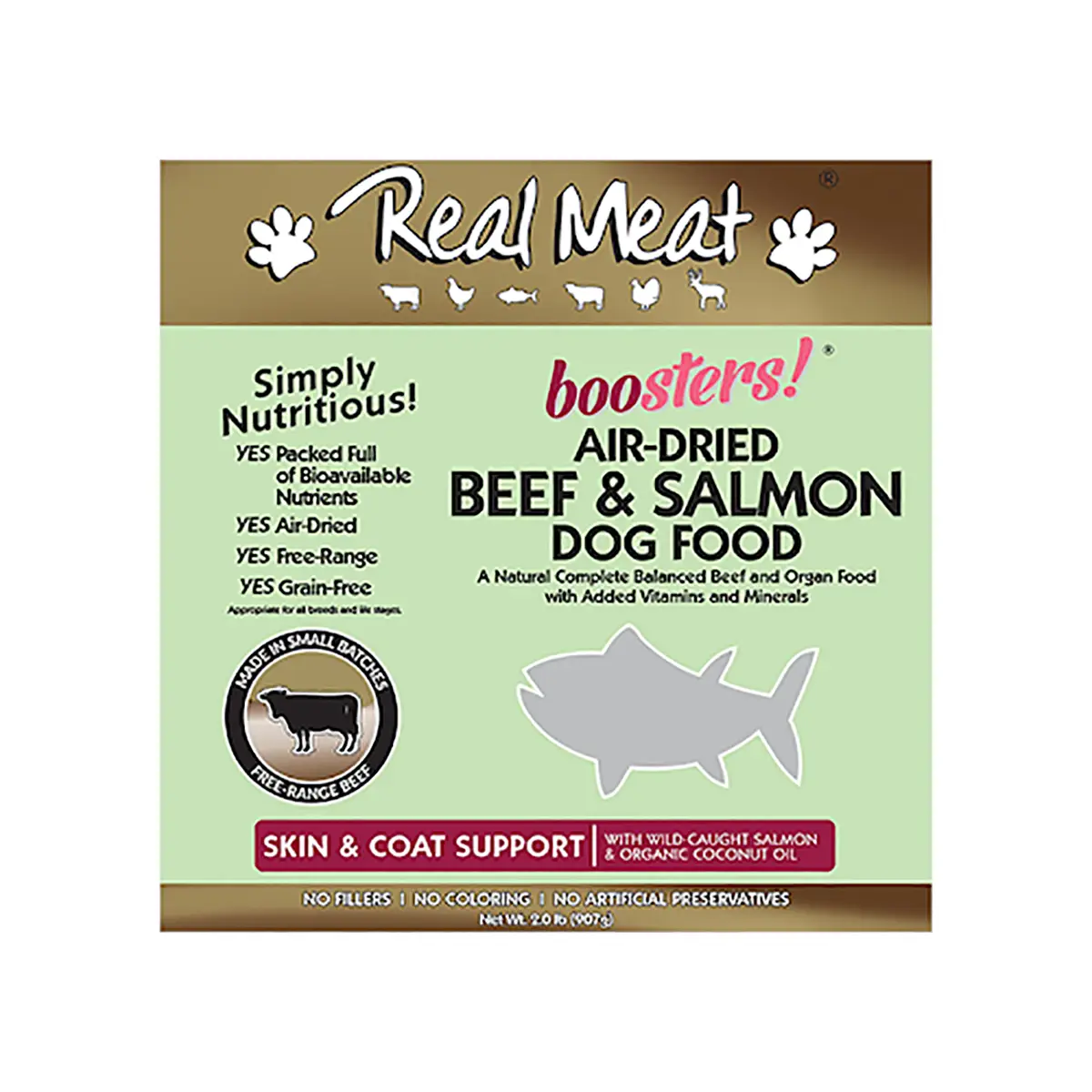 Real Meat Boosters Skin & Coat Air-Dried Dog Food - Beef