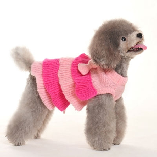 Ruffle Tiered Dog Sweater Dress by Dogo at BaxterBoo